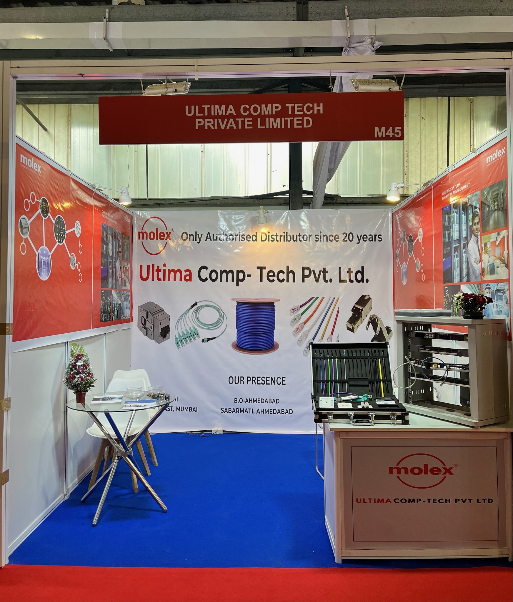 Ultima Comp Tech exhibition stall with Molex products